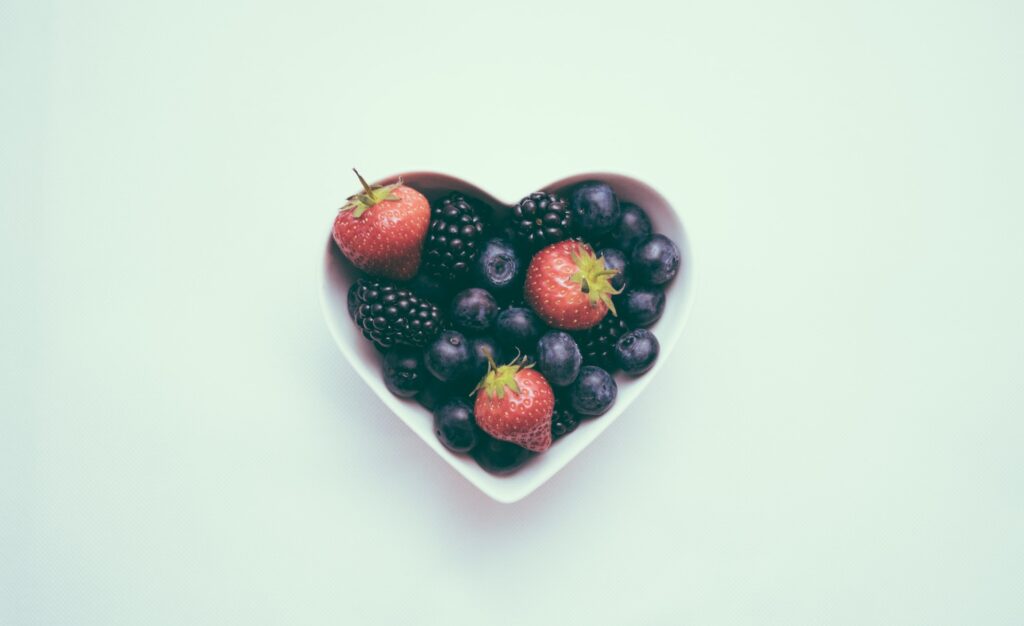 BAM! Be A Man. Healthy Heart. Strawberries and Blueberries.